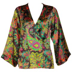 Yves Saint Laurent Psychedelic Paisley Silk Kimono Jacket YSL, 1967