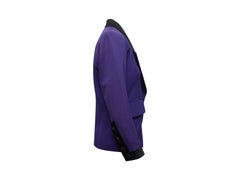 Yves Saint Laurent Purple & Black Wool Blazer