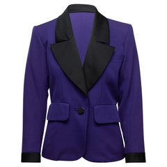 Yves Saint Laurent Purple 
Black Wool Blazer