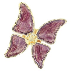 Yves Saint Laurent Purple Butterfly Brooch