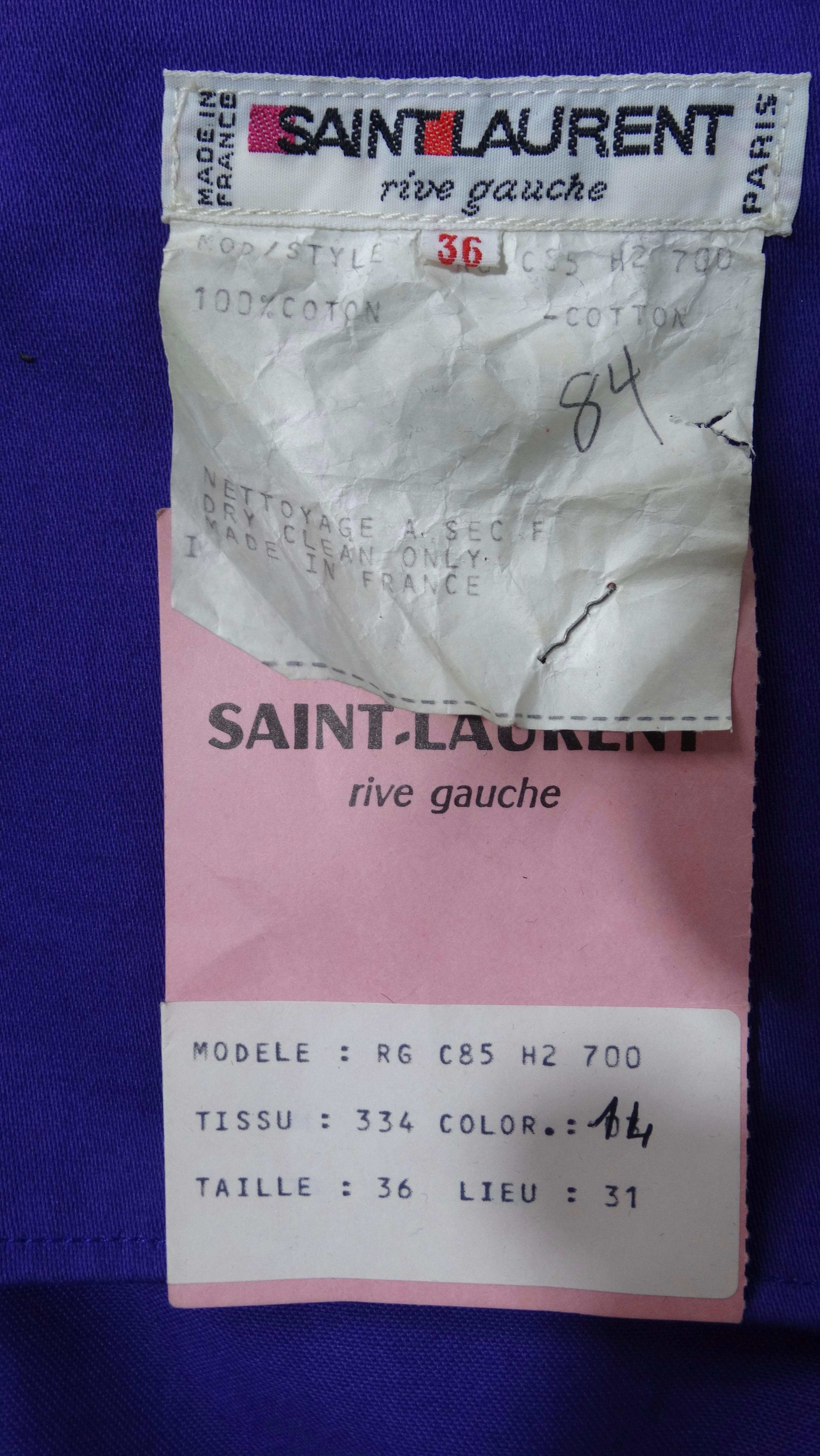 Yves Saint Laurent Purple Cotton Dress For Sale 1