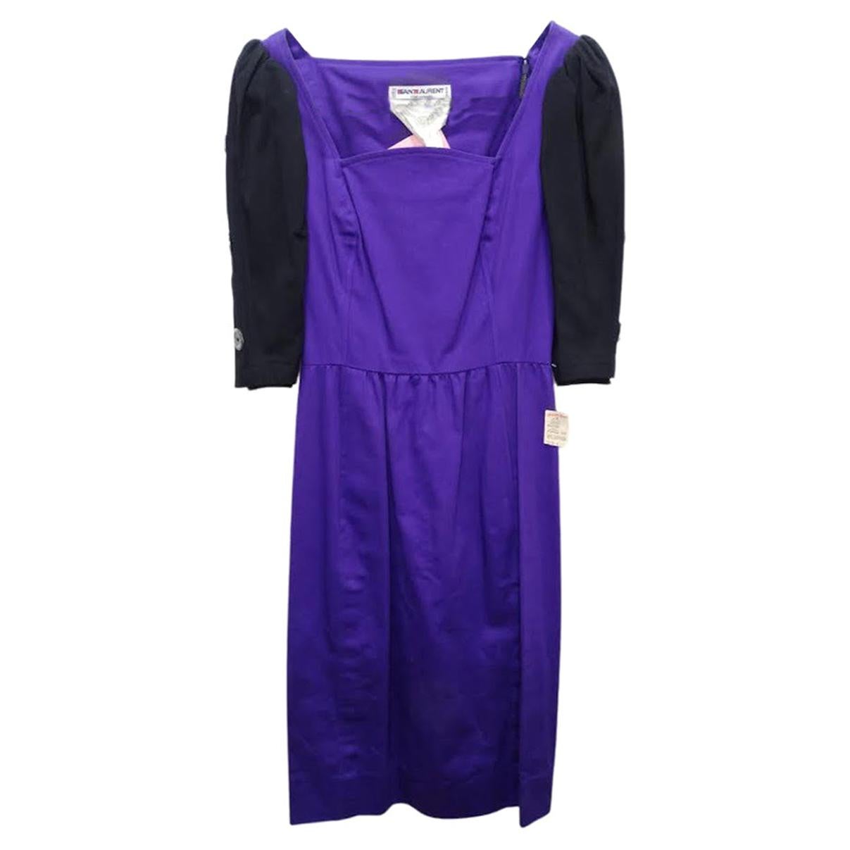 Yves Saint Laurent Purple Cotton Dress