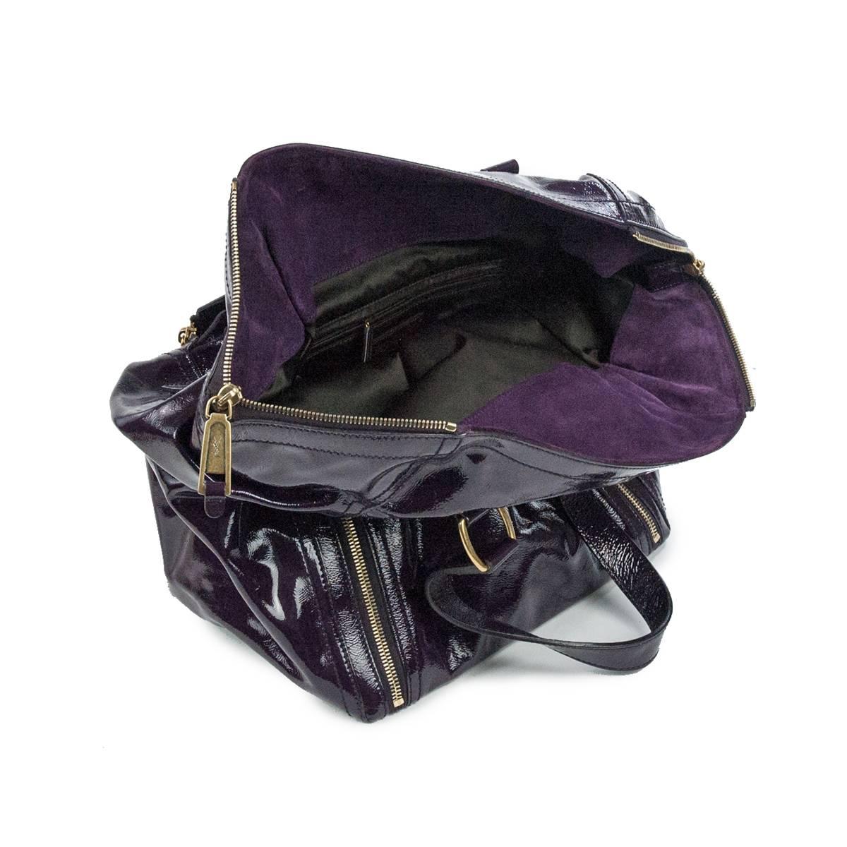 Black Yves Saint Laurent Purple Downtown Large Bag