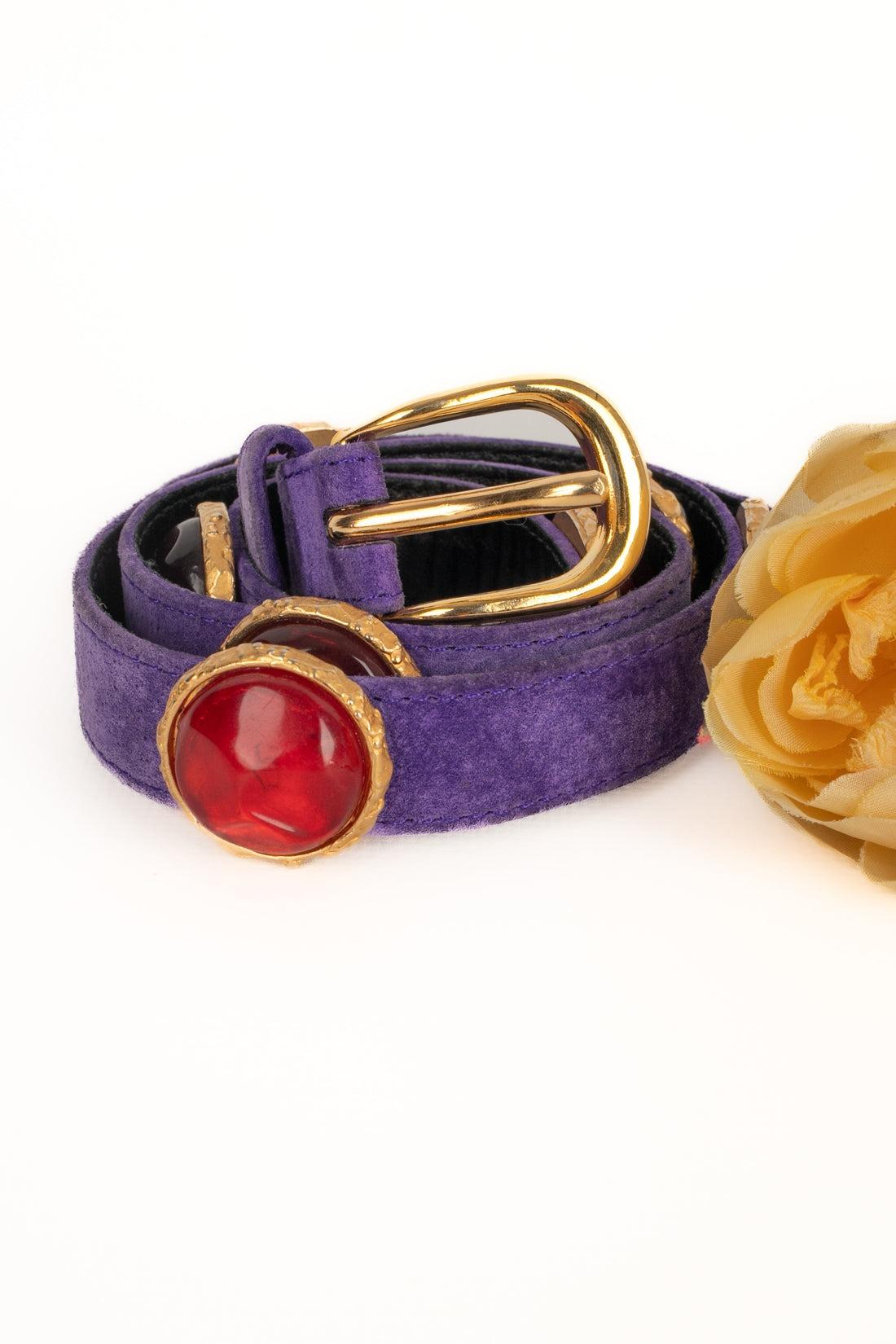 Yves Saint Laurent Purple Inside-out Belt 5