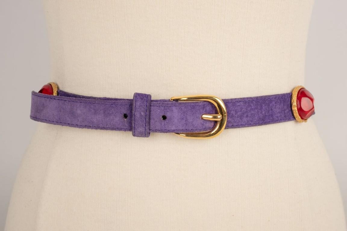 Black Yves Saint Laurent Purple Inside-out Belt
