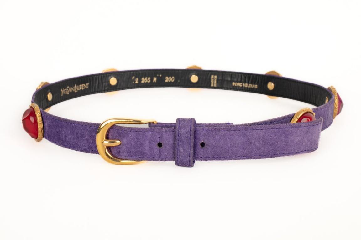 Women's Yves Saint Laurent Purple Inside-out Belt