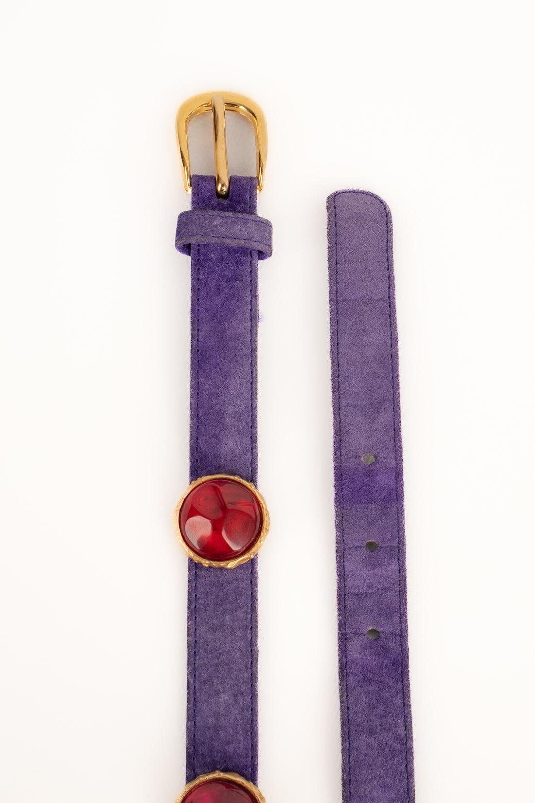 Yves Saint Laurent Purple Inside-out Belt 3