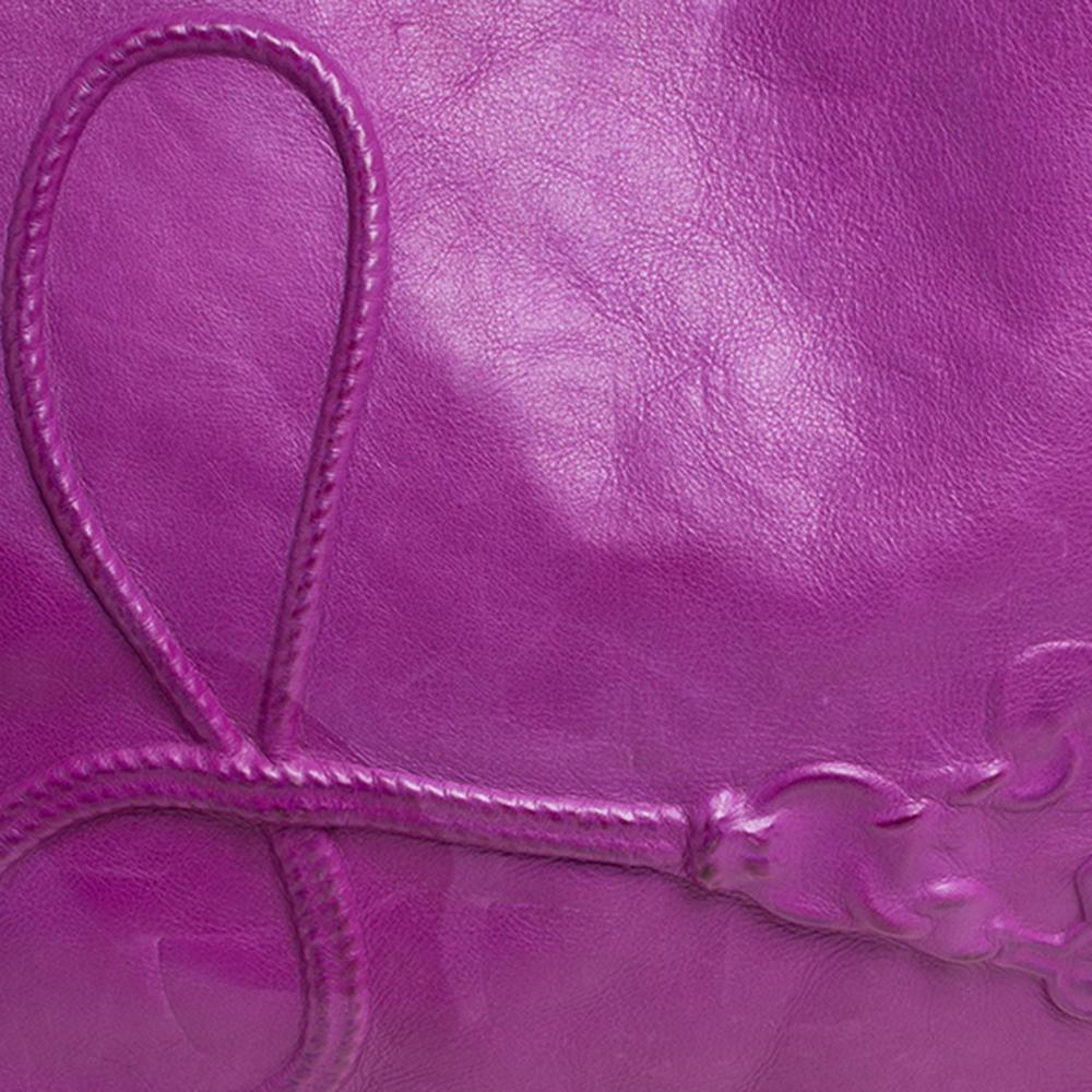 Yves Saint Laurent Purple Leather Charms Tote 2