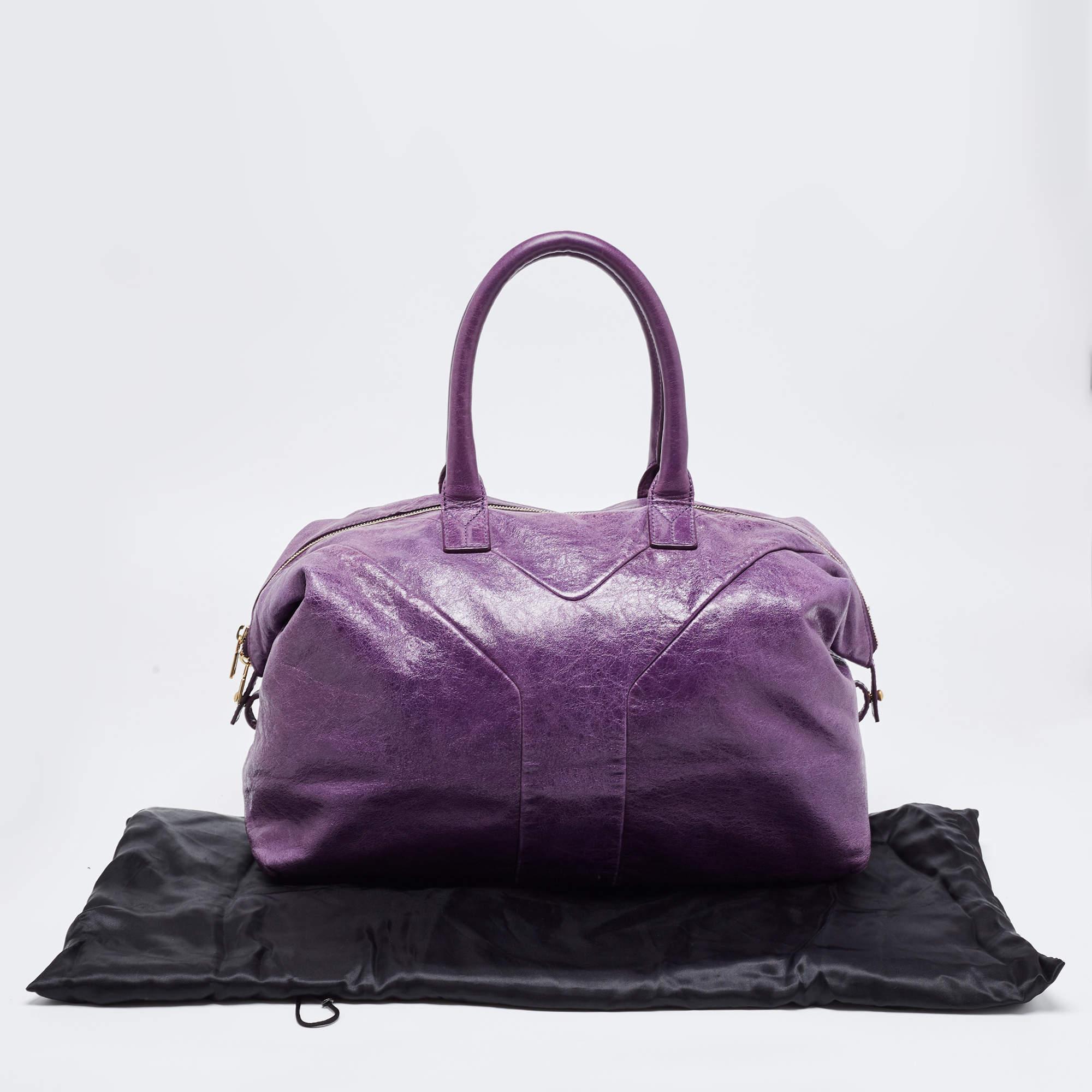 Yves Saint Laurent Purple Leather Easy Y Satchel 5