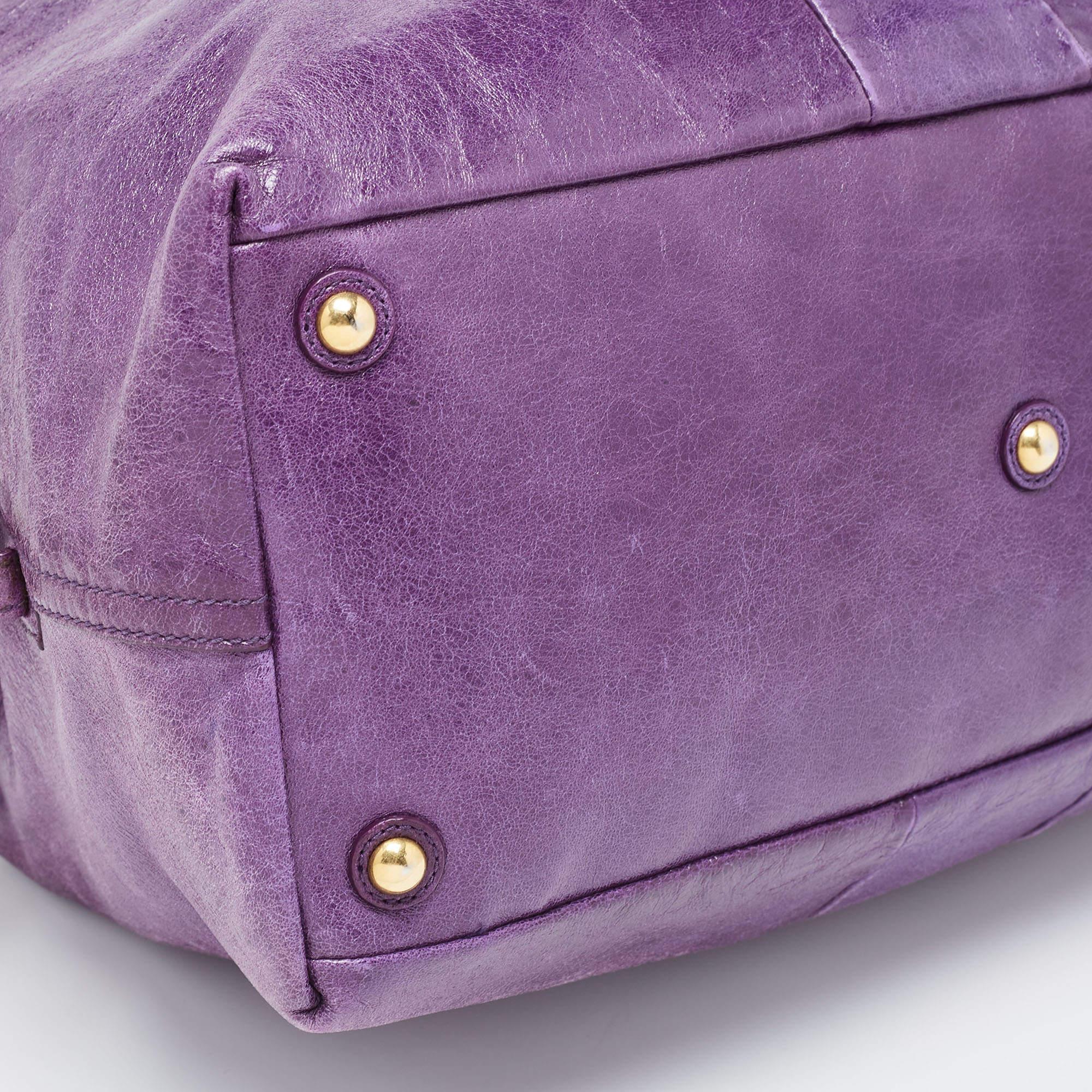 Yves Saint Laurent Purple Leather Easy Y Satchel 6