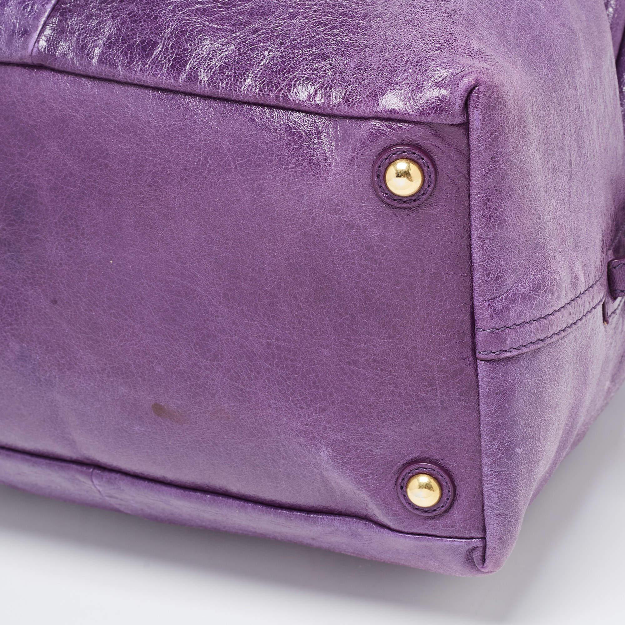 Yves Saint Laurent Purple Leather Easy Y Satchel 7