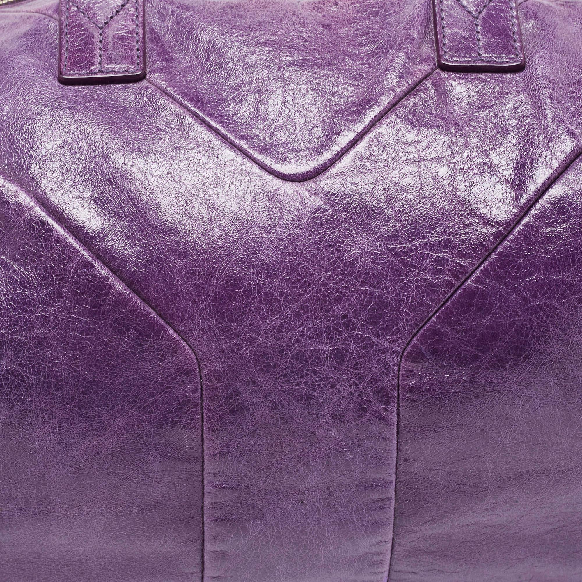 Yves Saint Laurent Purple Leather Easy Y Satchel 8