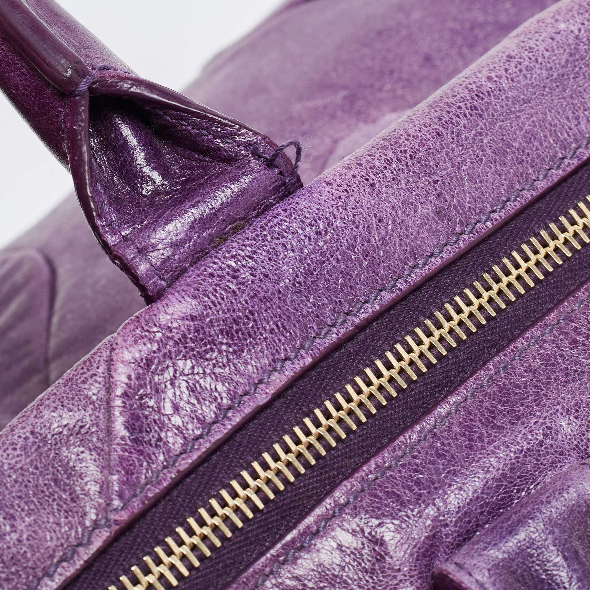 Yves Saint Laurent Purple Leather Easy Y Satchel 9