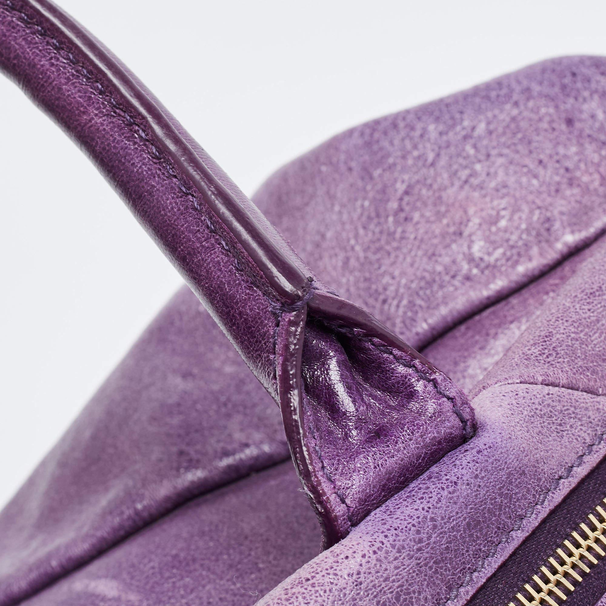 Yves Saint Laurent Purple Leather Easy Y Satchel 12