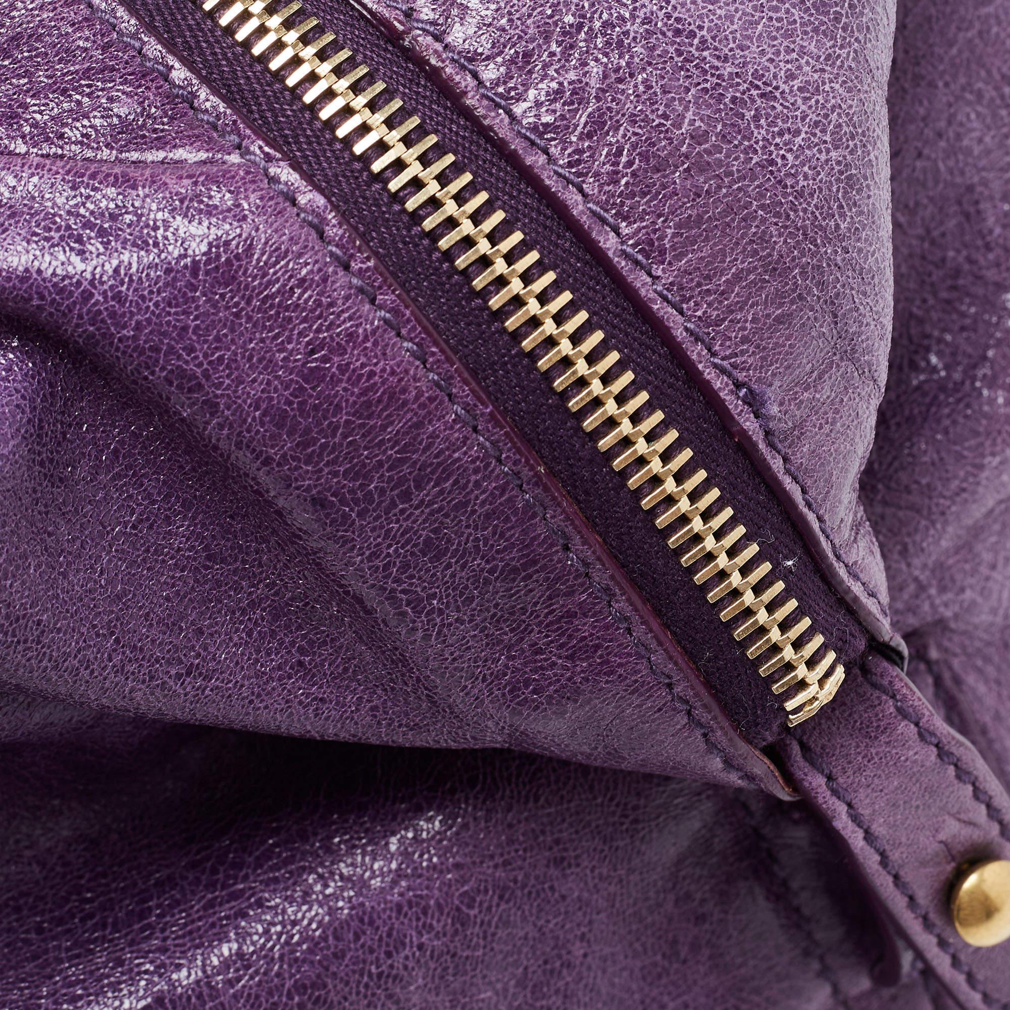 Yves Saint Laurent Purple Leather Easy Y Satchel 13