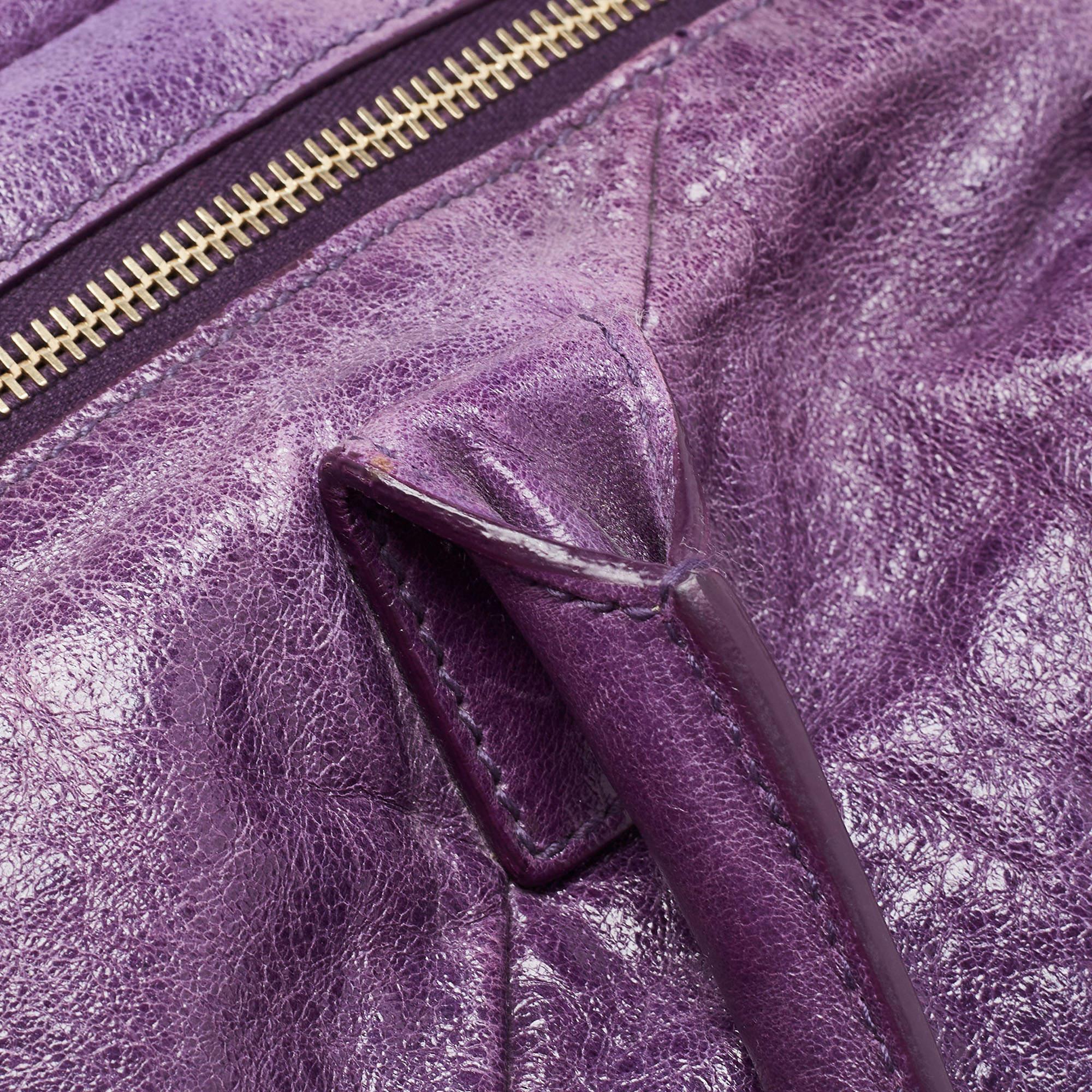 Yves Saint Laurent Purple Leather Easy Y Satchel 15