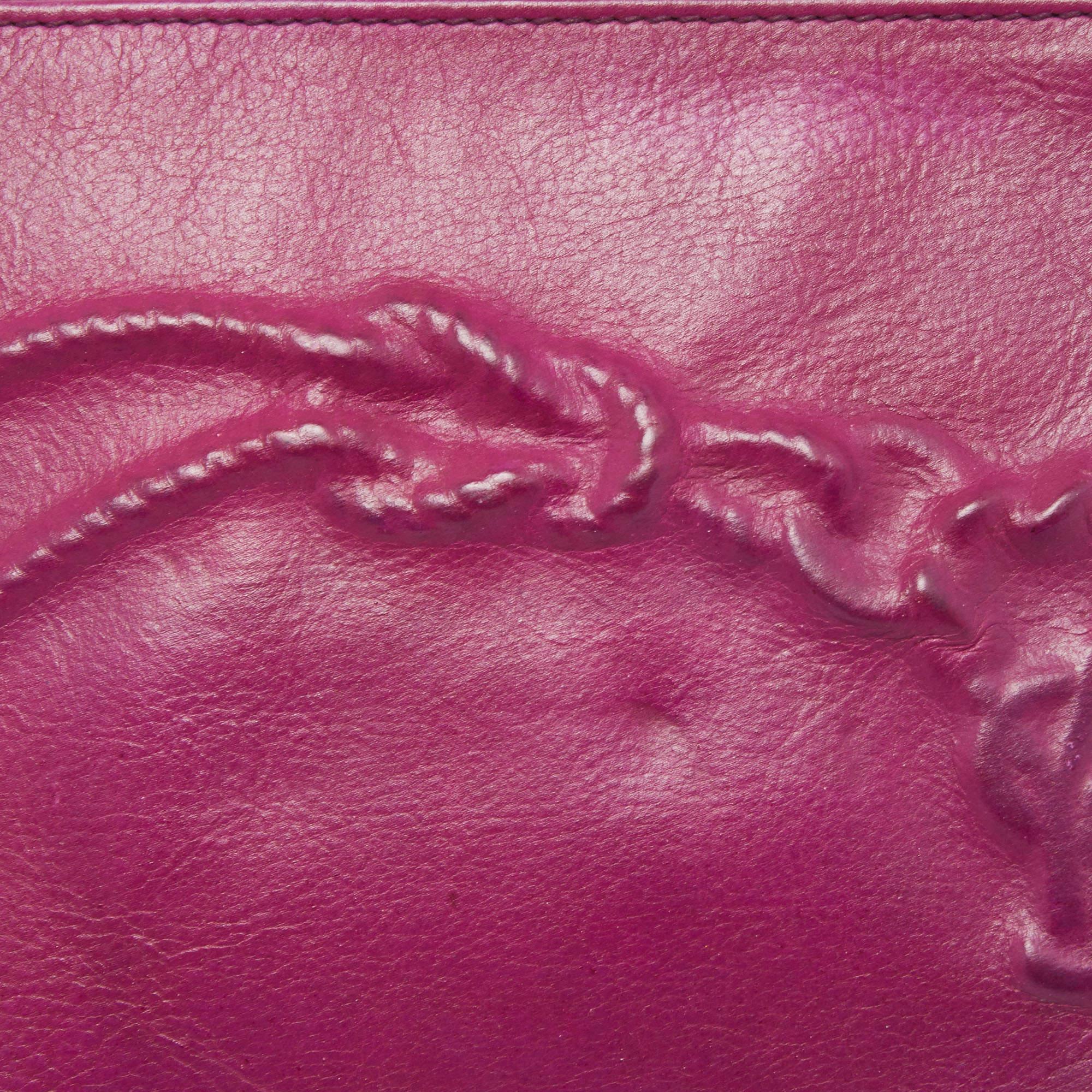 Women's Yves Saint Laurent Purple Leather Mini Charms Clutch Bag