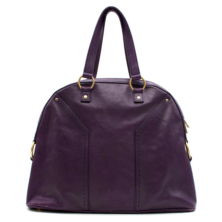 Yves Saint Laurent Purple Leather Muse Bag at 1stDibs
