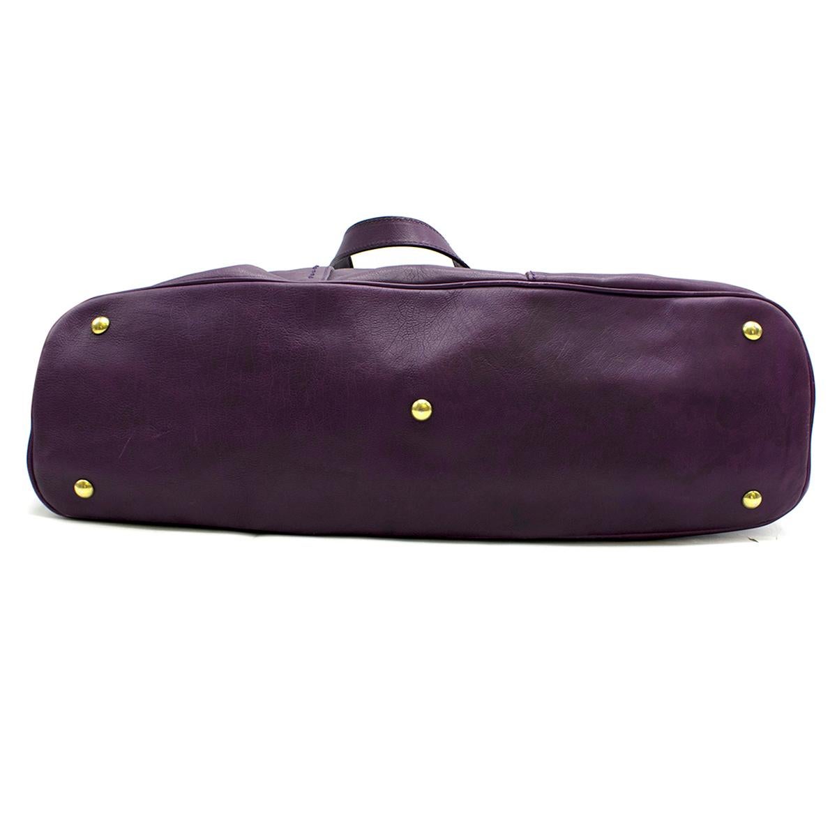 Yves Saint Laurent Purple Leather Muse Bag  In Good Condition In London, GB
