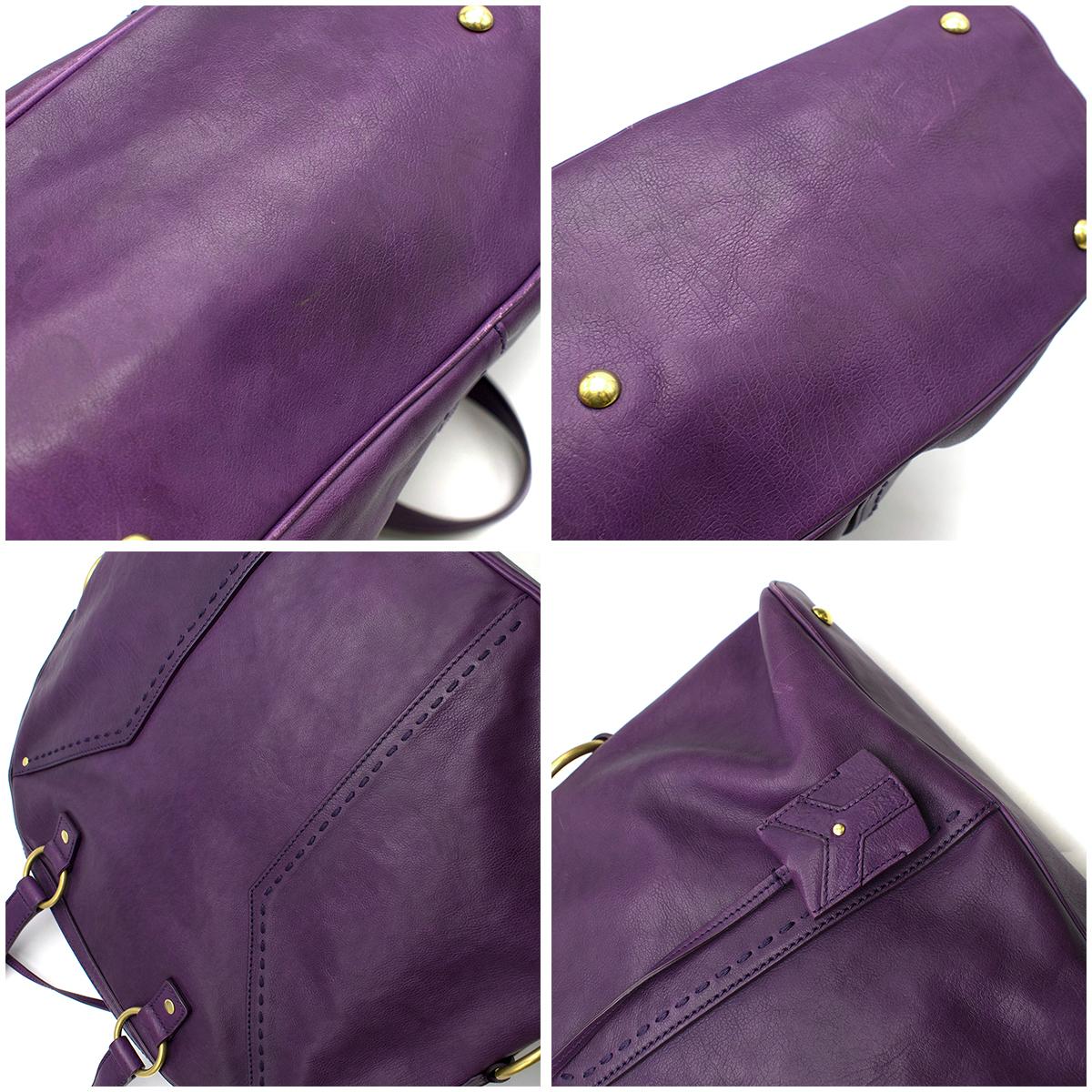 Yves Saint Laurent Purple Leather Muse Bag  1