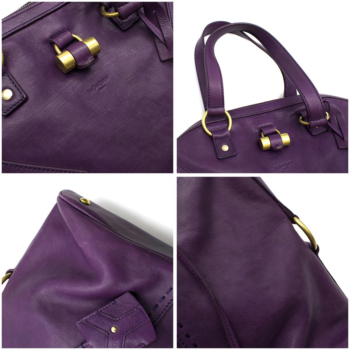 Yves Saint Laurent Purple Leather Muse Bag  2