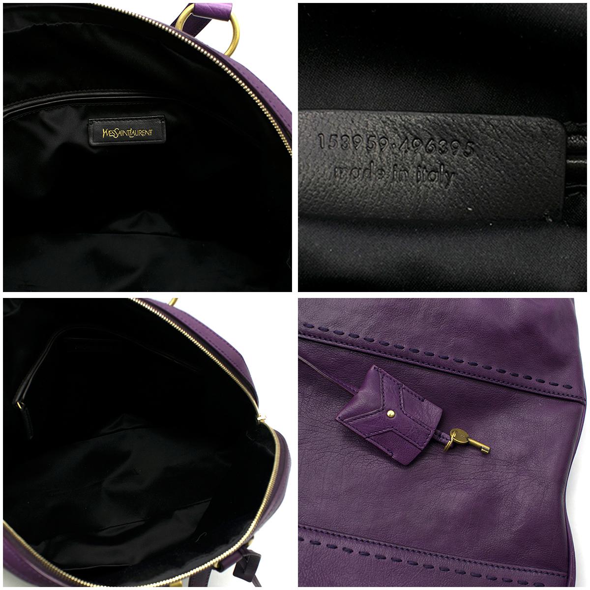 Yves Saint Laurent Purple Leather Muse Bag  3
