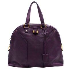 Yves Saint Laurent Purple Leather Muse Bag 