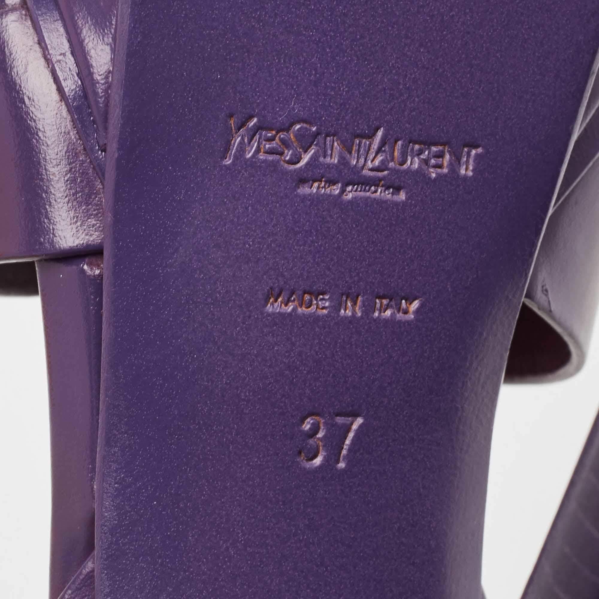 Yves Saint Laurent Purple Leather Tribute Sandals Size 37 3