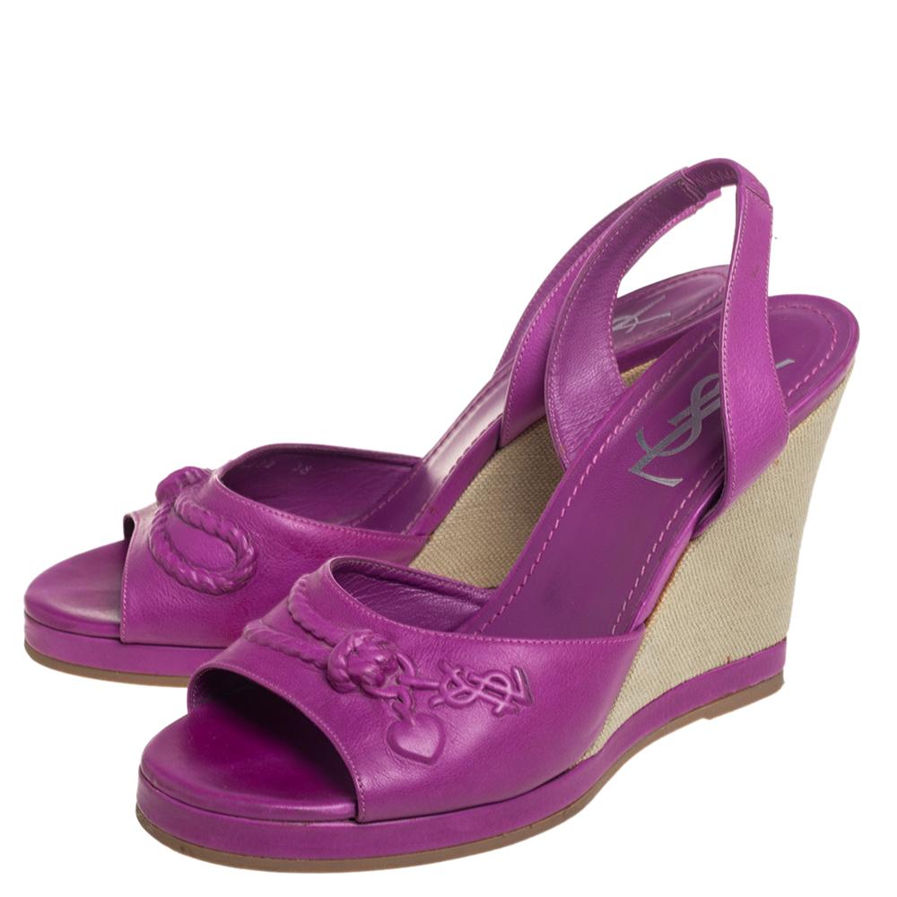 purple wedge sandals