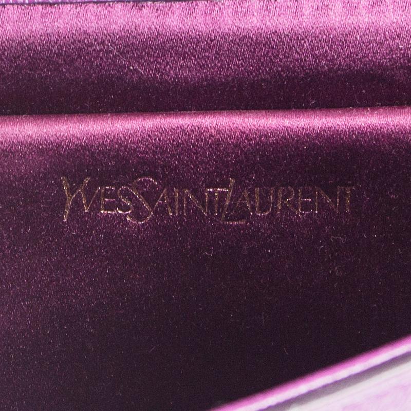 Purple YVES SAINT LAURENT purple leather Y Clutch Bag