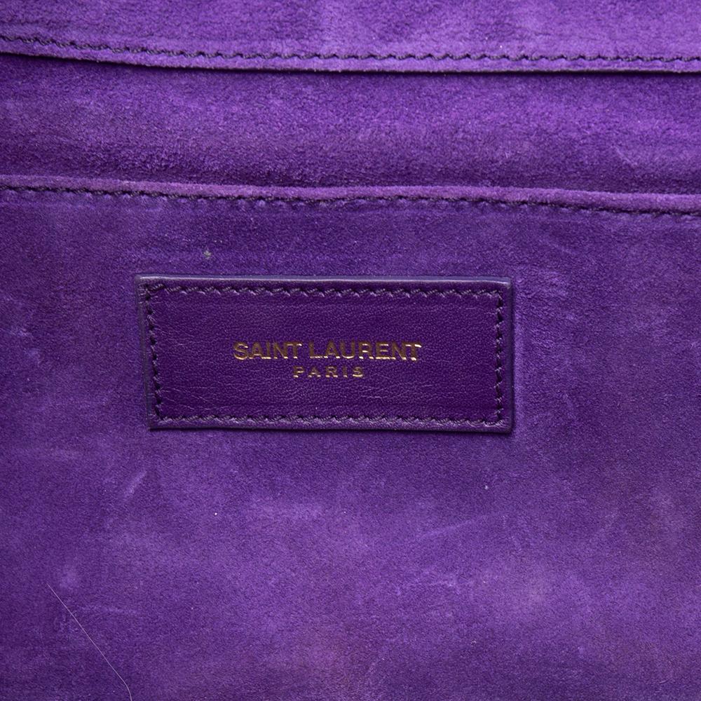 Yves Saint Laurent Purple Leather Y-Ligne Clutch 3