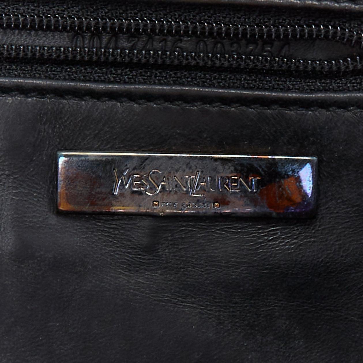 YVES SAINT LAURENT purple metallic scaled leather wraparound clutch bag For Sale 5
