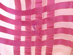 Yves Saint Laurent Purple Metallic Stripe Scarf