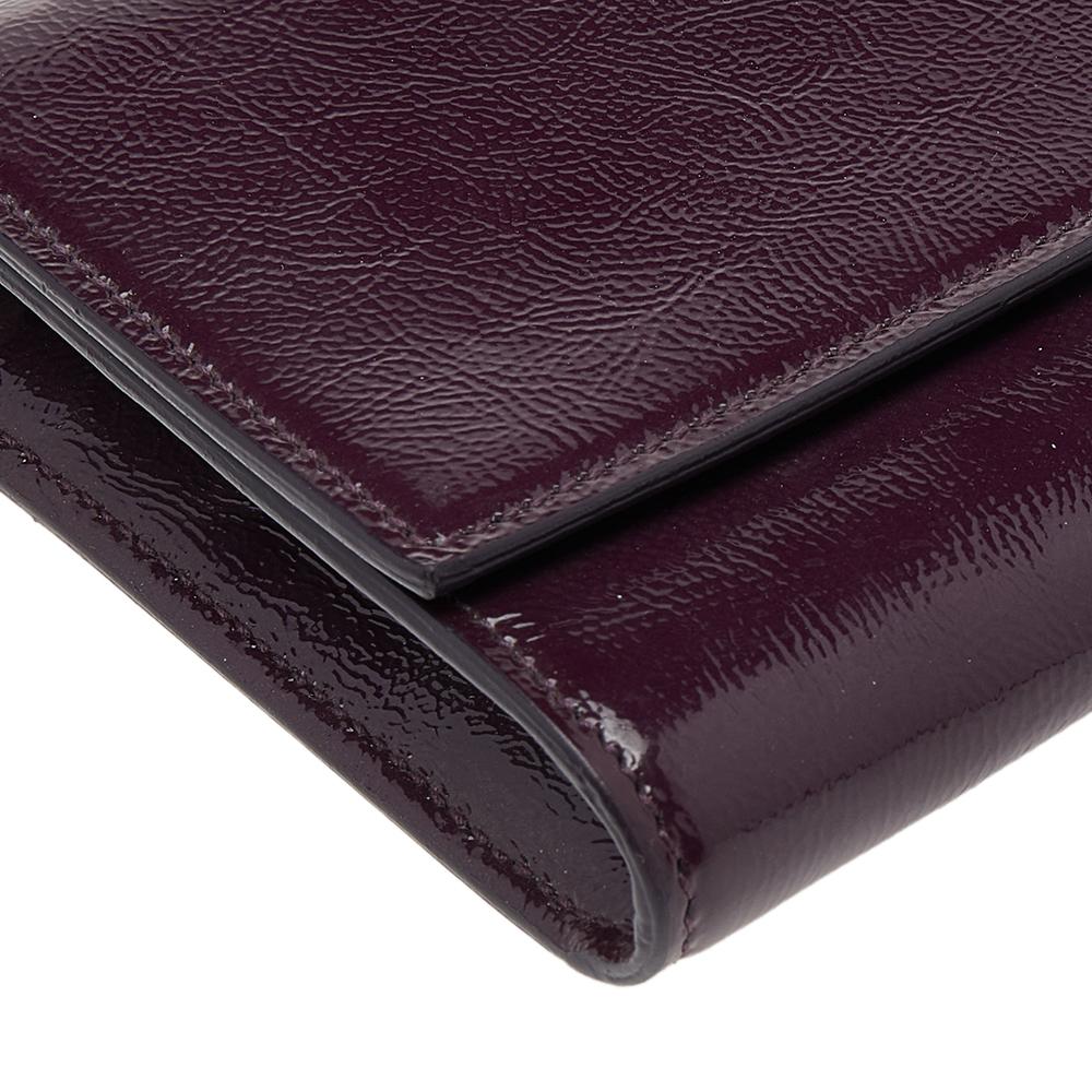 Yves Saint Laurent Purple Patent Leather Belle De Jour Clutch 1