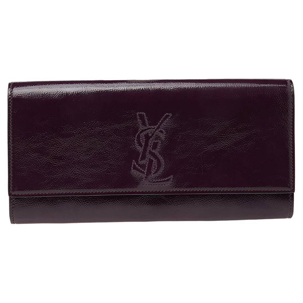 Yves Saint Laurent Purple Patent Leather Belle De Jour Clutch