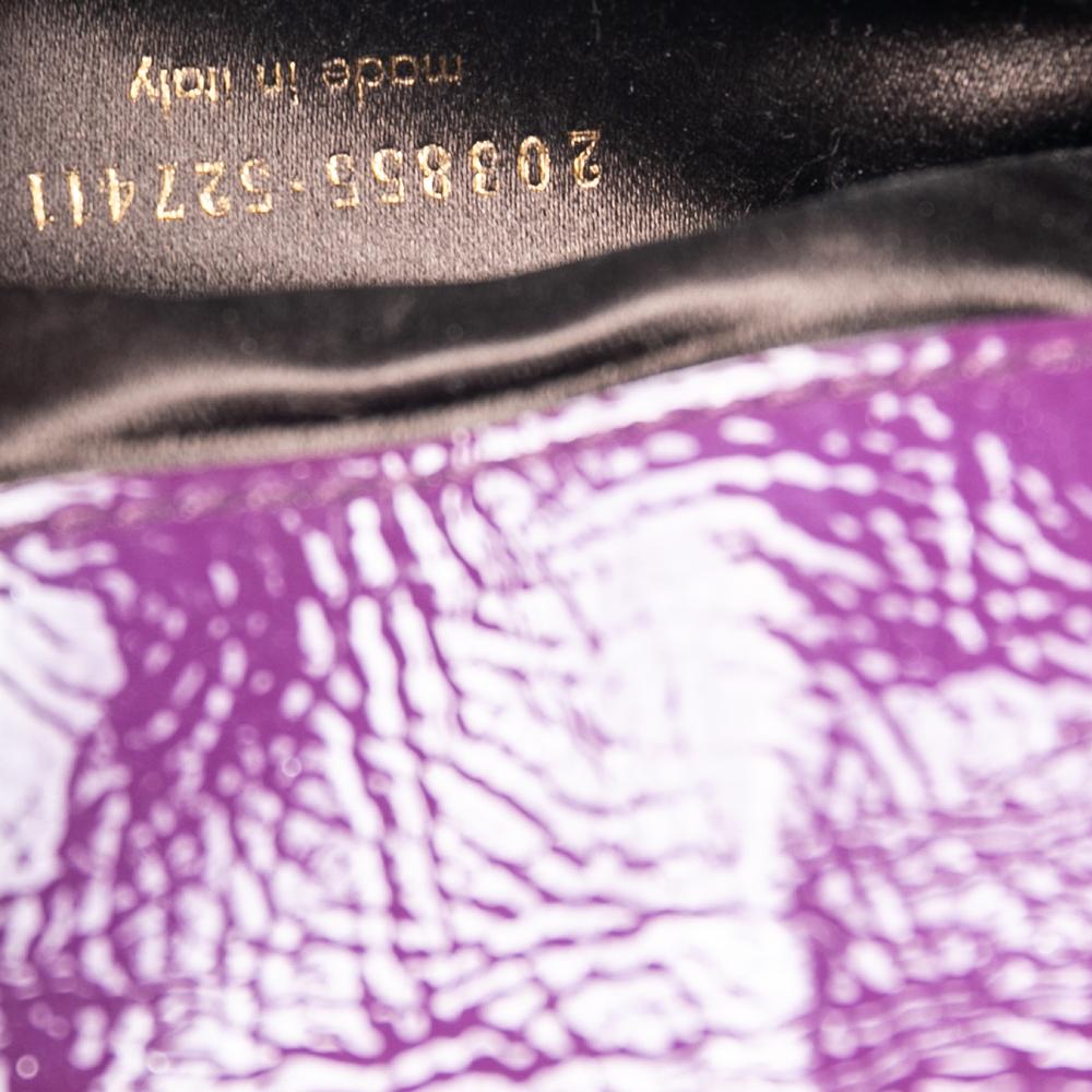 Yves Saint Laurent Purple Patent Leather Belle De Jour Flap Clutch 3