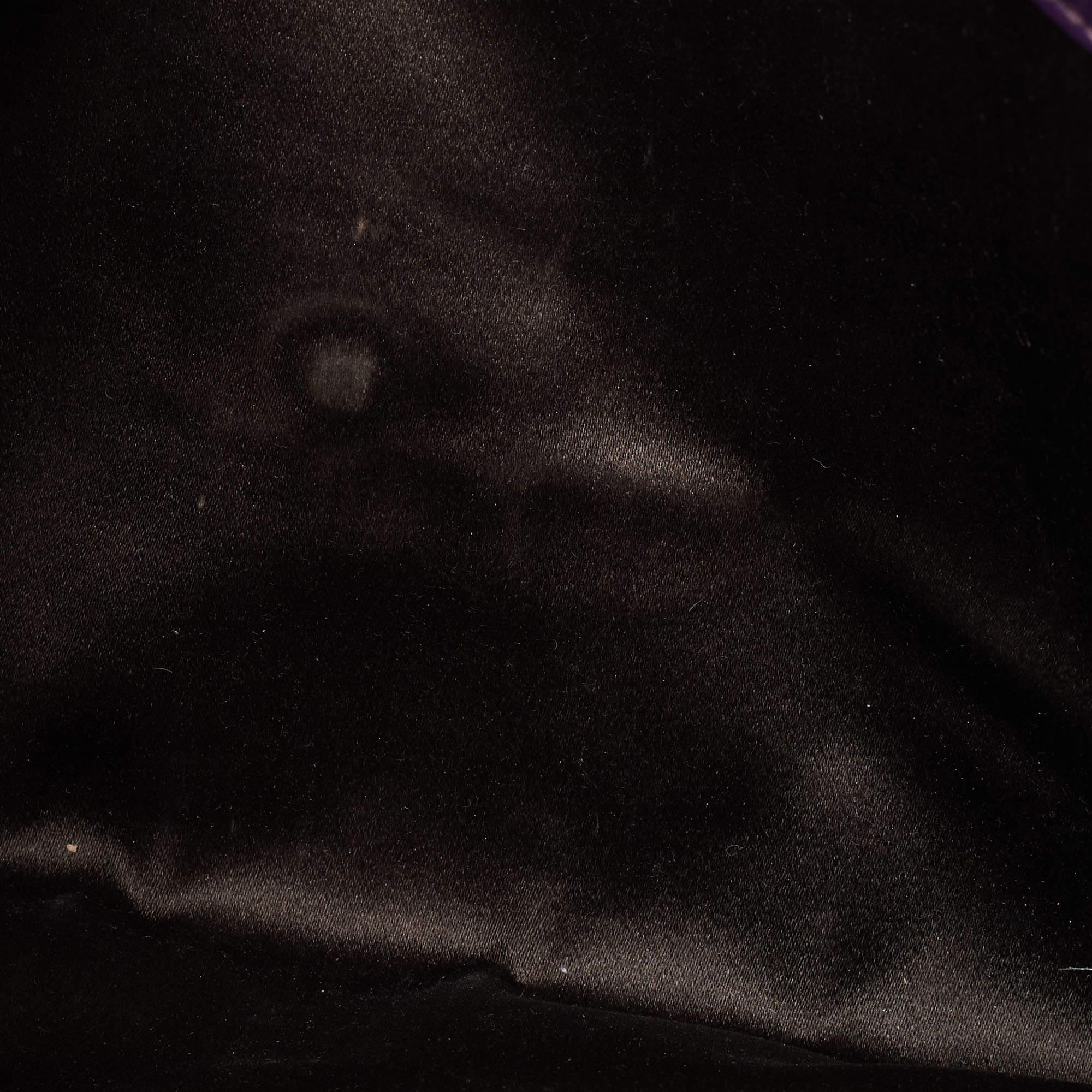 Yves Saint Laurent Purple Patent Leather Belle De Jour Flap Clutch For Sale 7