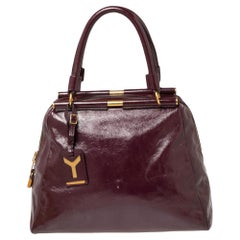 Yves Saint Laurent Purple Patent Leather Medium Majorelle Satchel