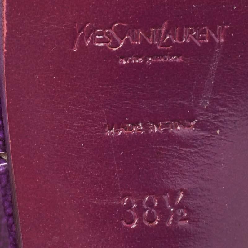 Yves Saint Laurent Purple Patent Leather Tribute Sandals Size 38.5 3