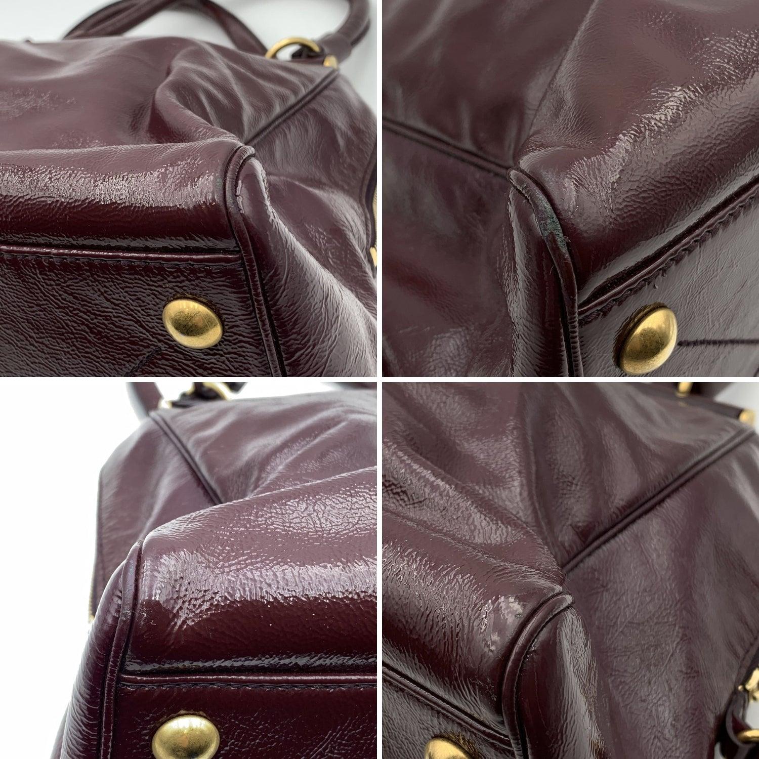 Yves Saint Laurent Purple Patent Majorelle Bag Handbag Satchel For Sale 1