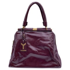 Yves Saint Laurent Purple Patent Majorelle Bag Handbag Satchel