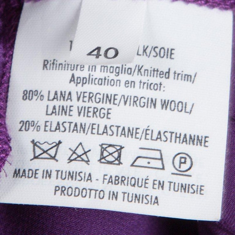 Yves Saint Laurent Purple Satin Rib Trim Sleeveless Dress M For Sale at ...