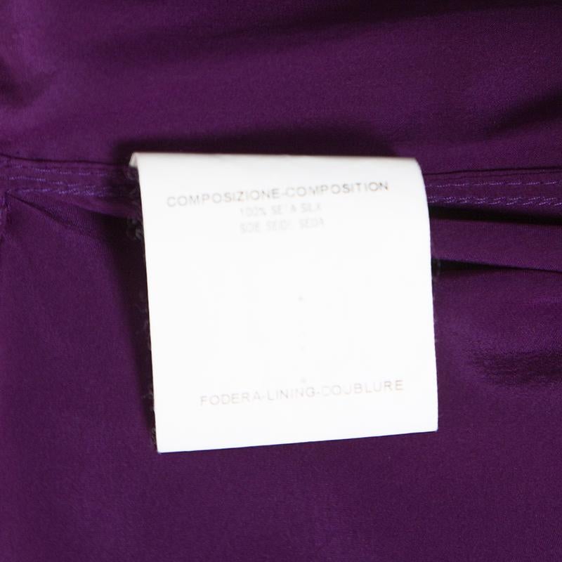 Yves Saint Laurent Purple Silk Pajama Jumpsuit M In Good Condition In Dubai, Al Qouz 2