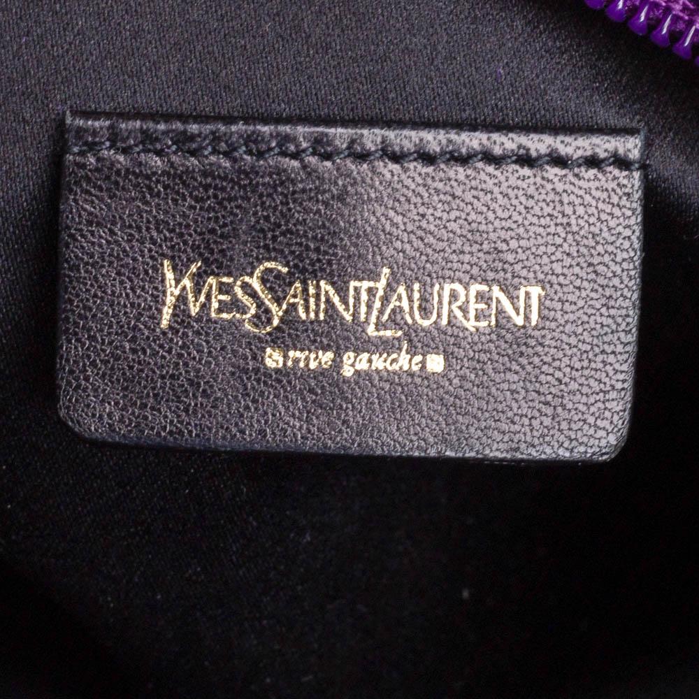 Yves Saint Laurent Purple Suede and Leather Fringe Hobo 5