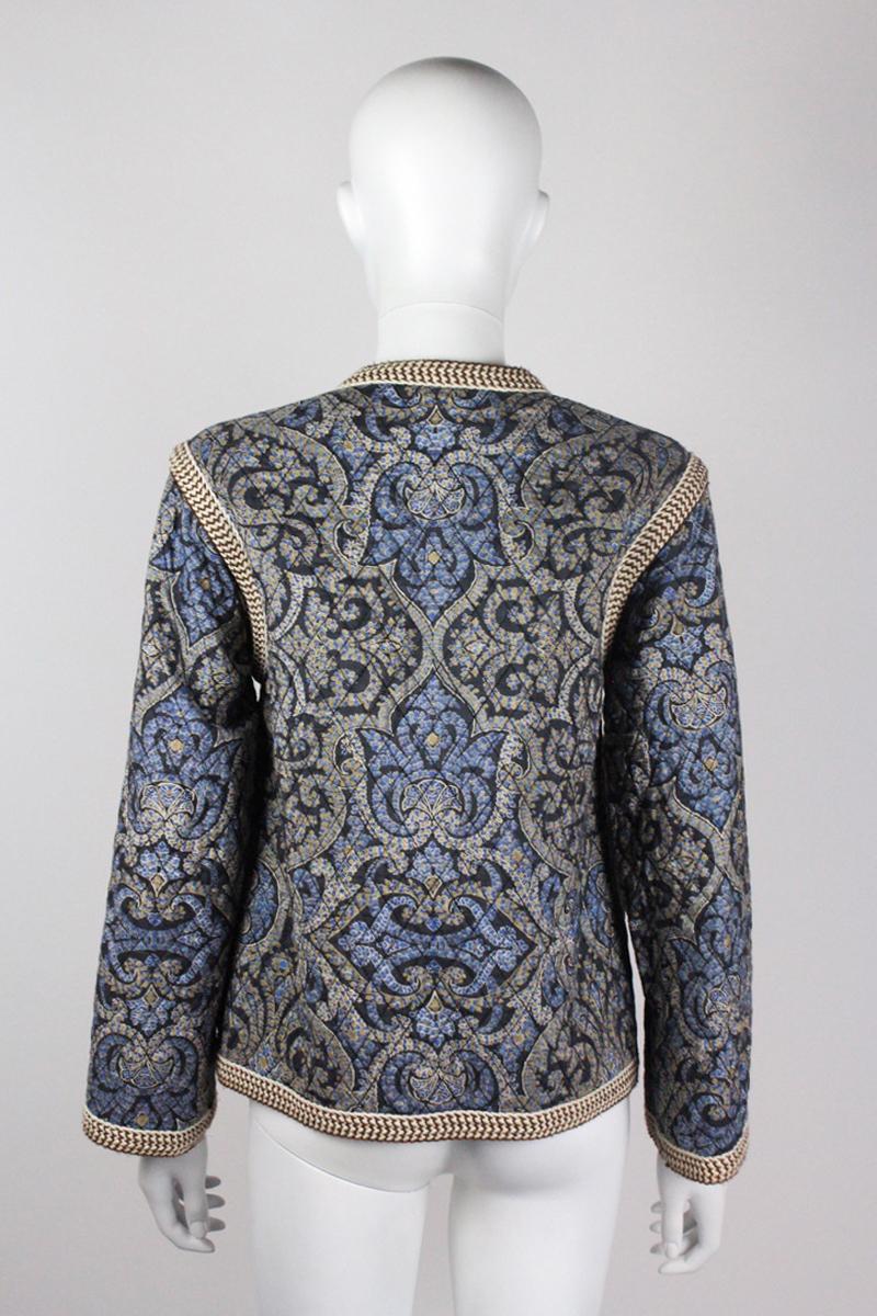 Gray Yves Saint Laurent Quilted Jacket S/S 1977 For Sale