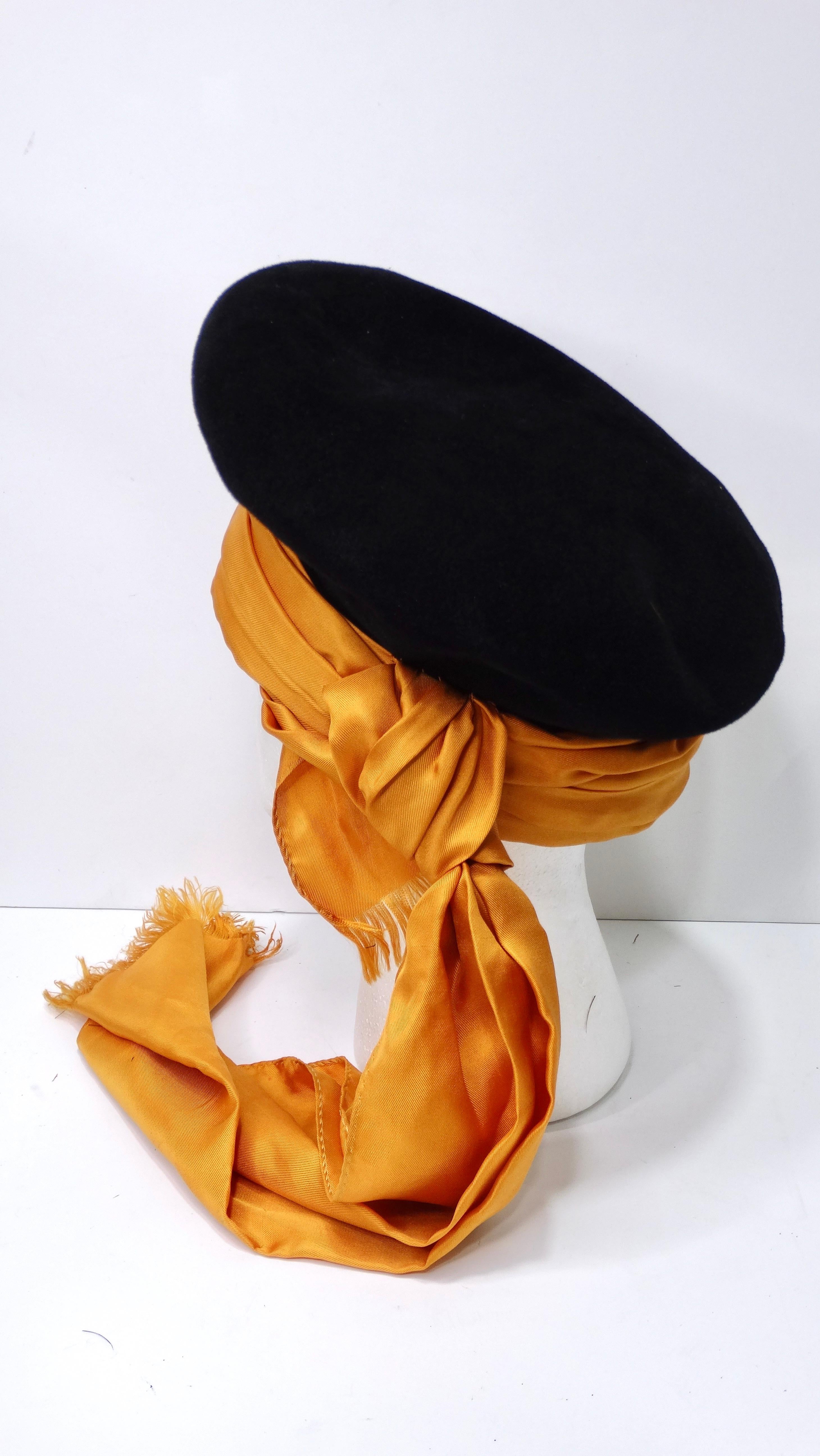 Women's or Men's Yves Saint Laurent Rare Hat with Silk Scarf For Sale