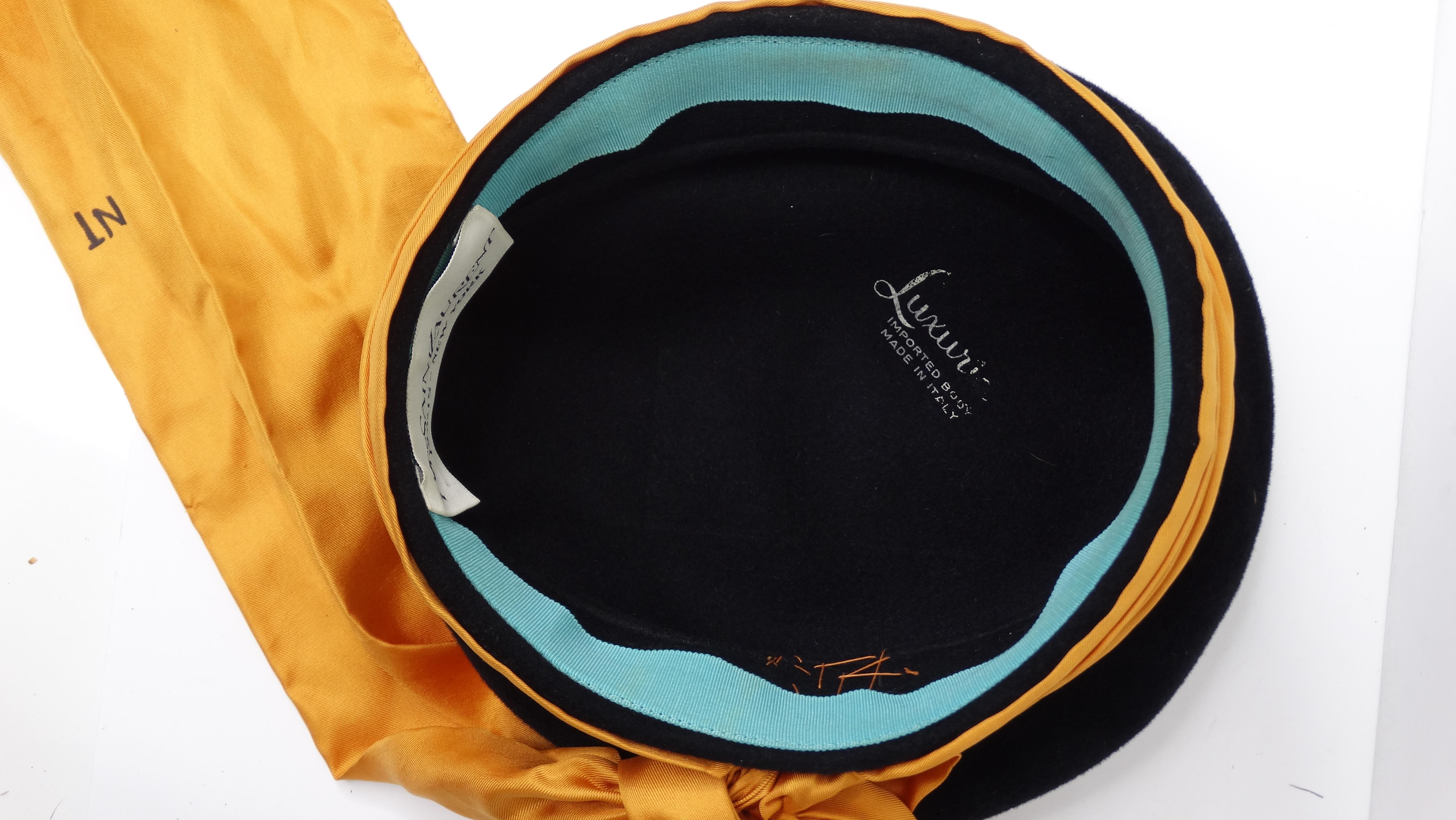 Yves Saint Laurent Rare Hat with Silk Scarf For Sale 2