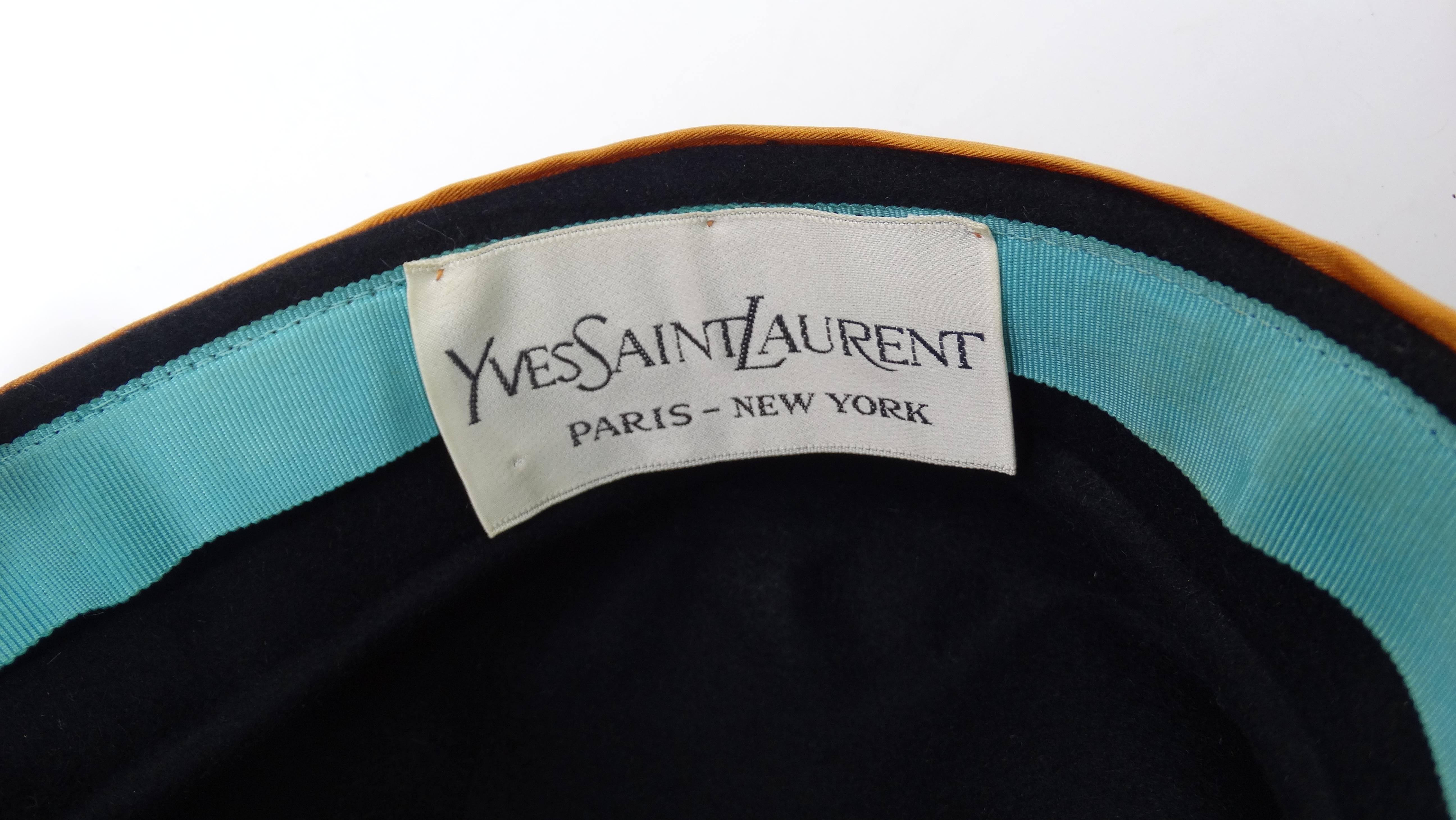 Yves Saint Laurent Rare Hat with Silk Scarf For Sale 3