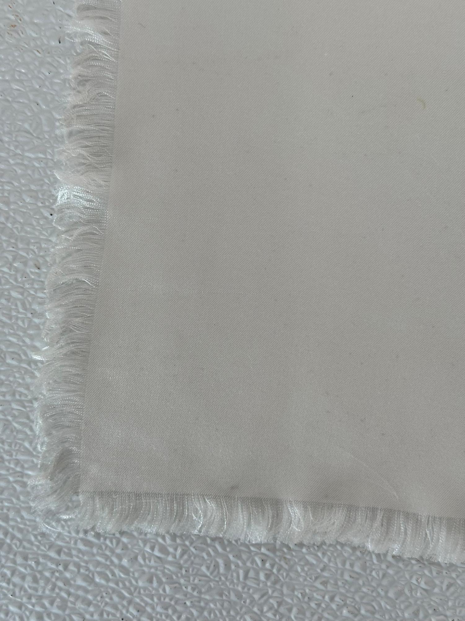 Yves Saint Laurent Rare White Silk Fringe Hem Scarf Un Silhouette Parisienne  For Sale 6
