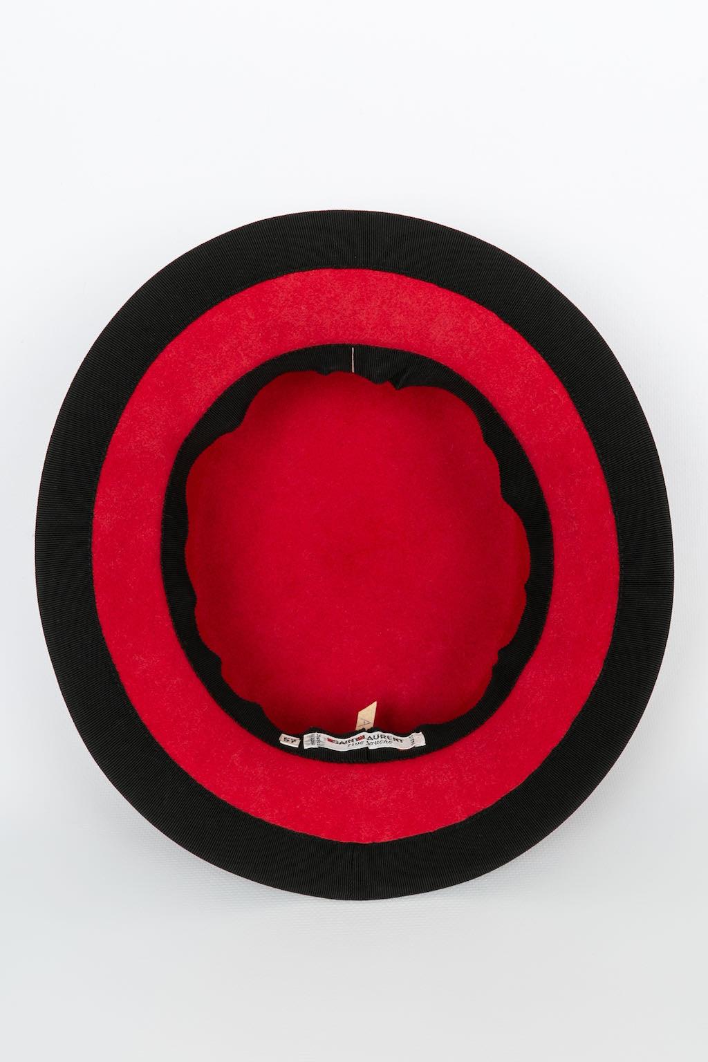 Yves Saint Laurent Red and Black Catwalk Hat 4